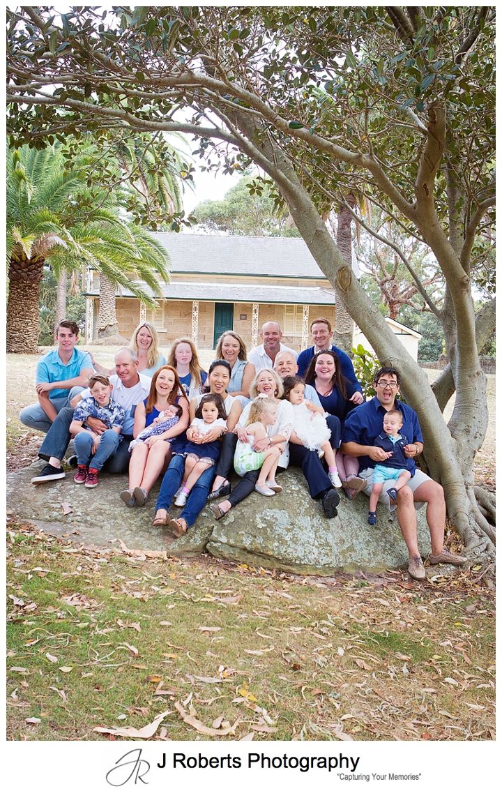 Extended Family Portrait Photography Sydney Multi Generation photographs at Carss Bush Park Sydney